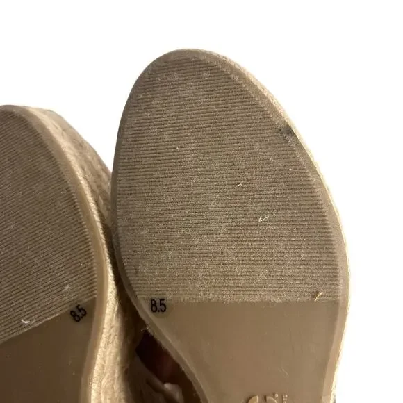 INC International Concepts Merryy Espadrille Wedges Size 8.5 Dark Almond Tan EUC - Picture 13 of 14